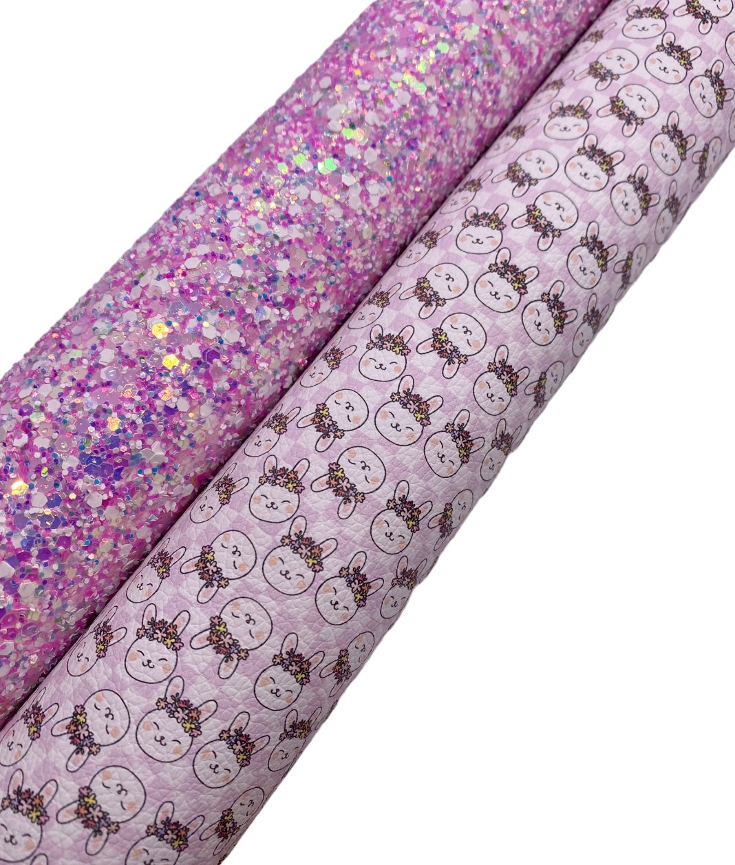 Checkered Lilac Bunnies Leatherette