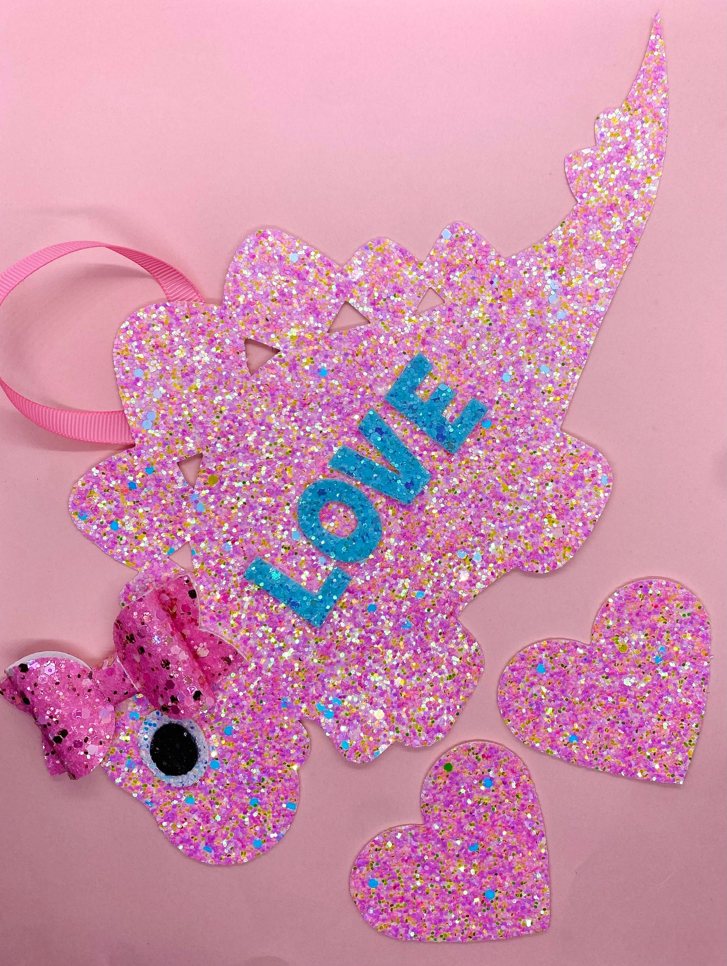Dino Heart Bow Holder