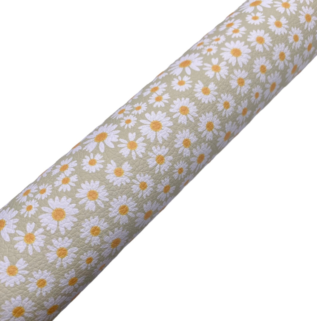 Light Green Daisy Leatherette