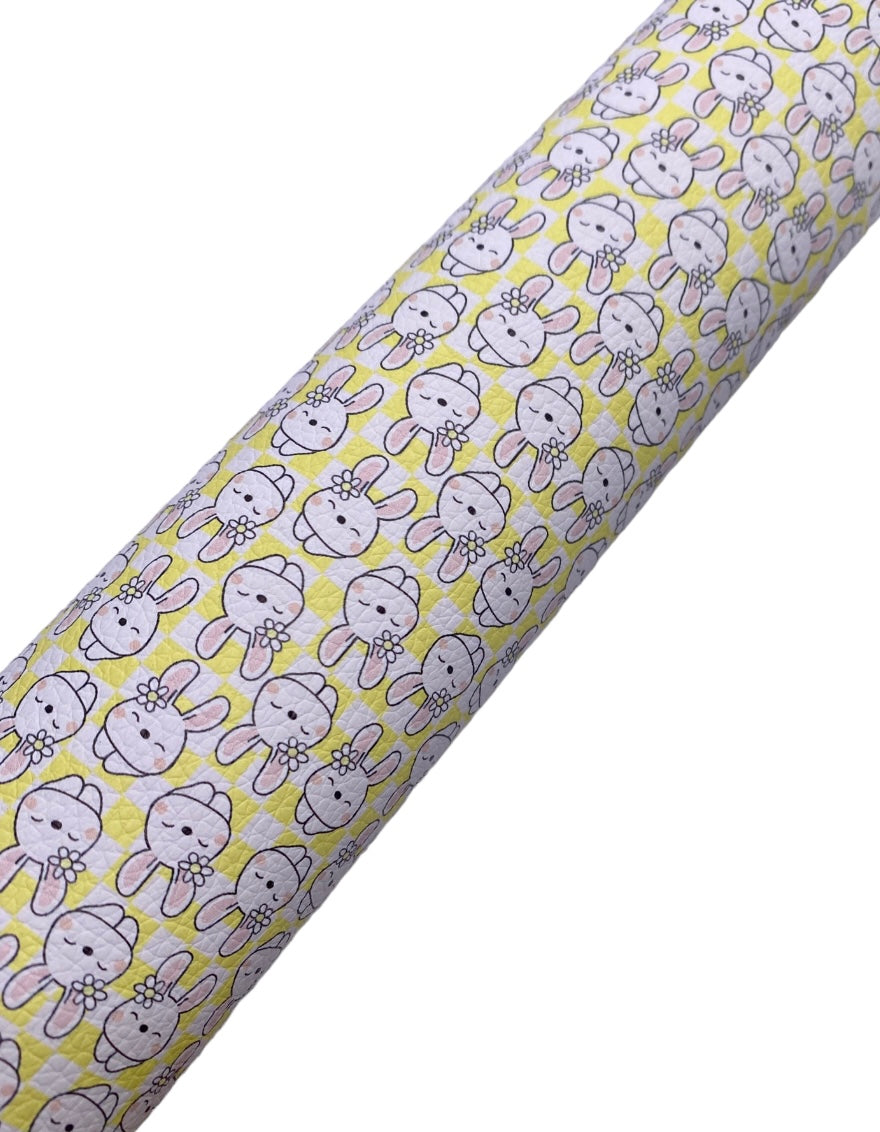 Checkered Yellow Bunnies Leatherette