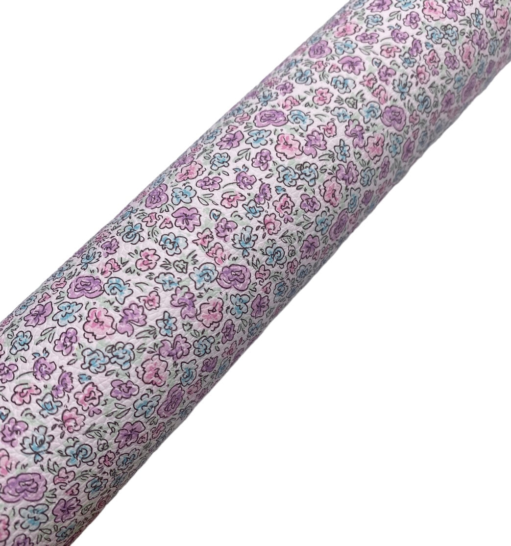 Purple Love Floral Leatherette