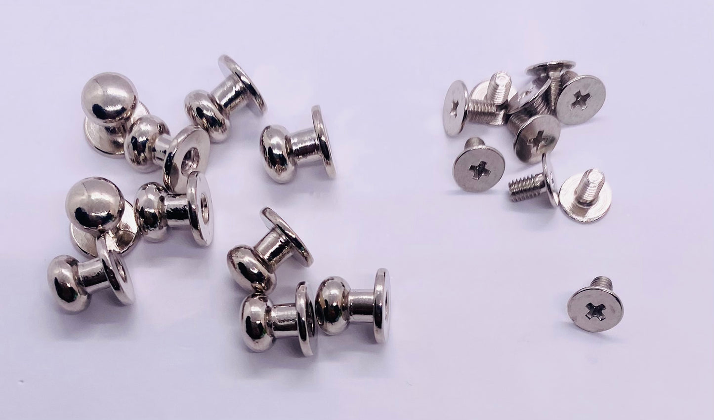 7mm Silver Rivet Screws (Pack of 10 Sets)
