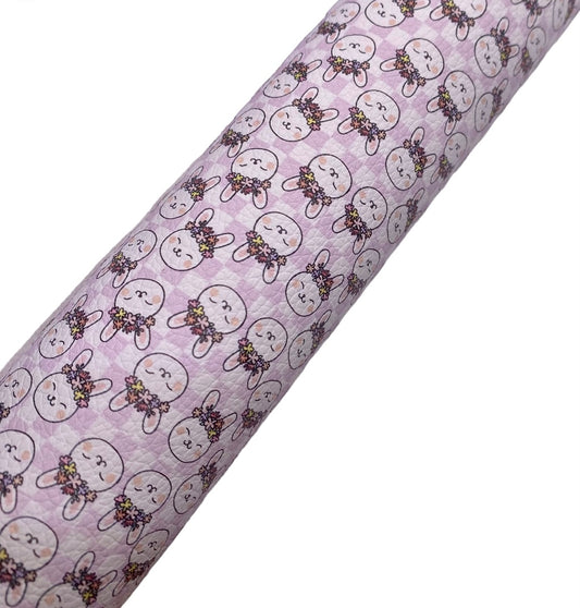 Checkered Lilac Bunnies Leatherette