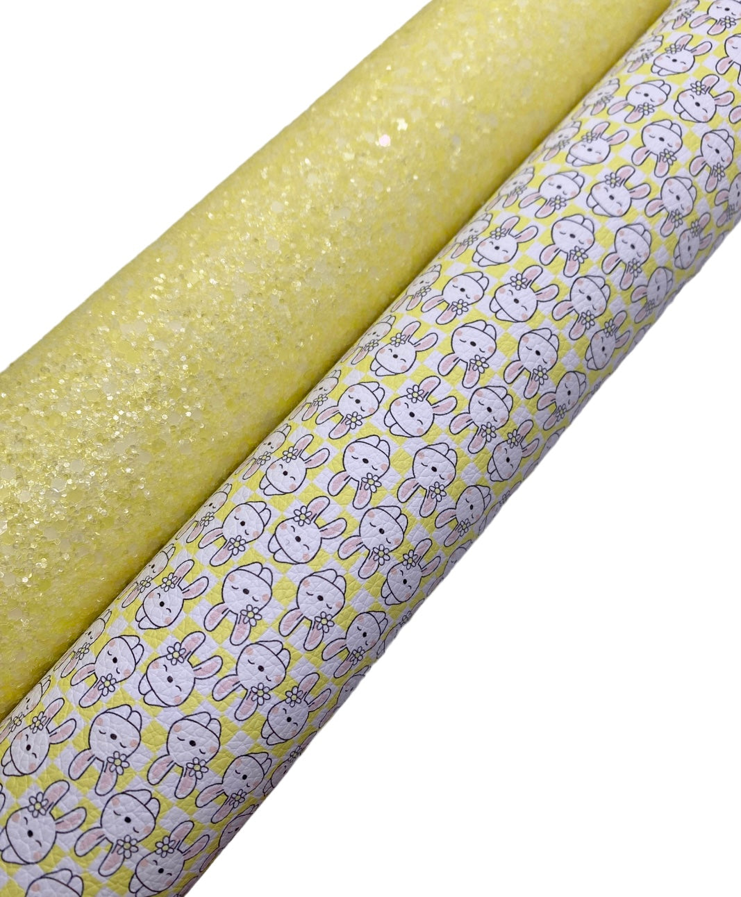 Checkered Yellow Bunnies Leatherette
