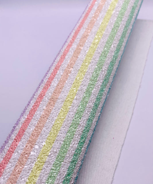 Stripy Pastel Chunky Glitter